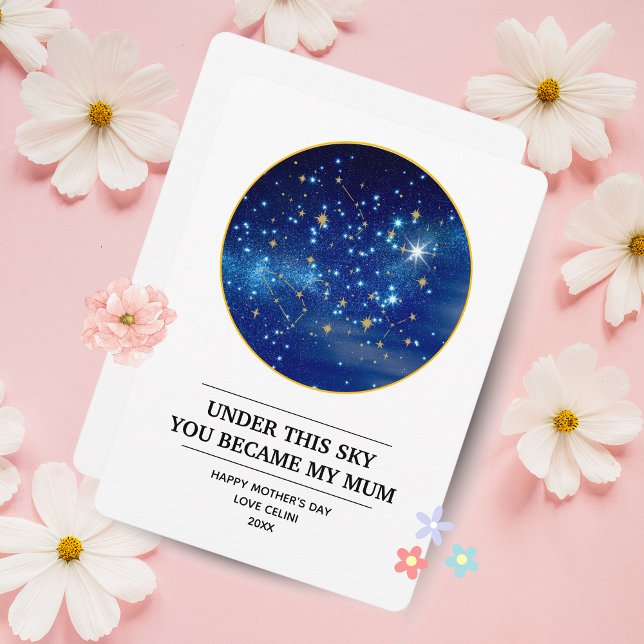 Personalized Mother's Day Star Map: The Night You  Holiday Card (Personalized Mother's Day Star Map: The Night You Became My Mum)