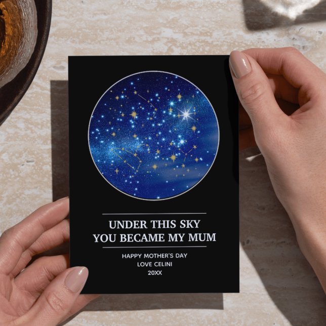 Personalized Mother's Day Star Map: The Night You  Holiday Card (Personalized Mother's Day Star Map: The Night You Became My Mum)