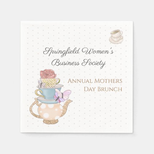 Personalized Mothers Day Tea Party Napkins