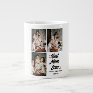 Personalized mothers Day, three photo collage gift Giant Coffee Mug