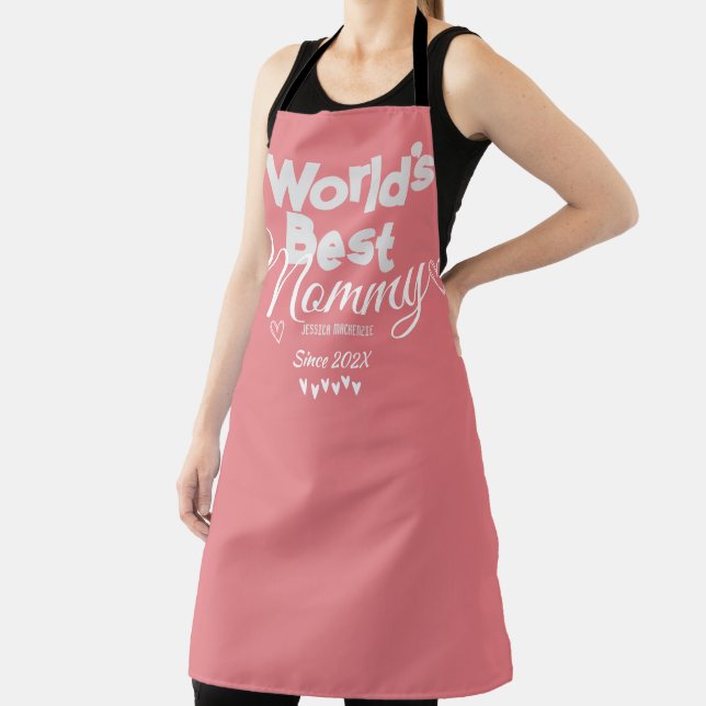 Personalized mothers Day, world's best mommy gift Apron (Insitu)