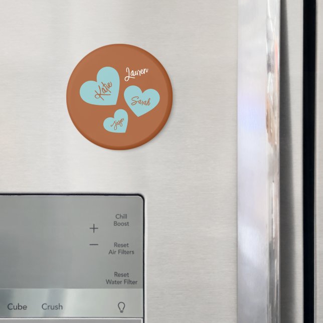 Personalized Mother's Hearts Children's Names Magnet (In Situ (Fridge))
