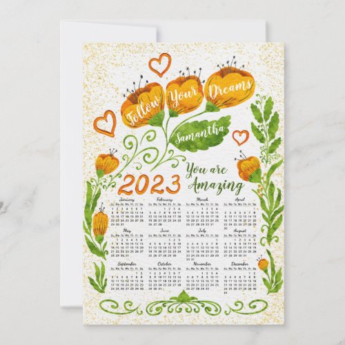 Personalized Motivational 2023 Calendar Holiday Card