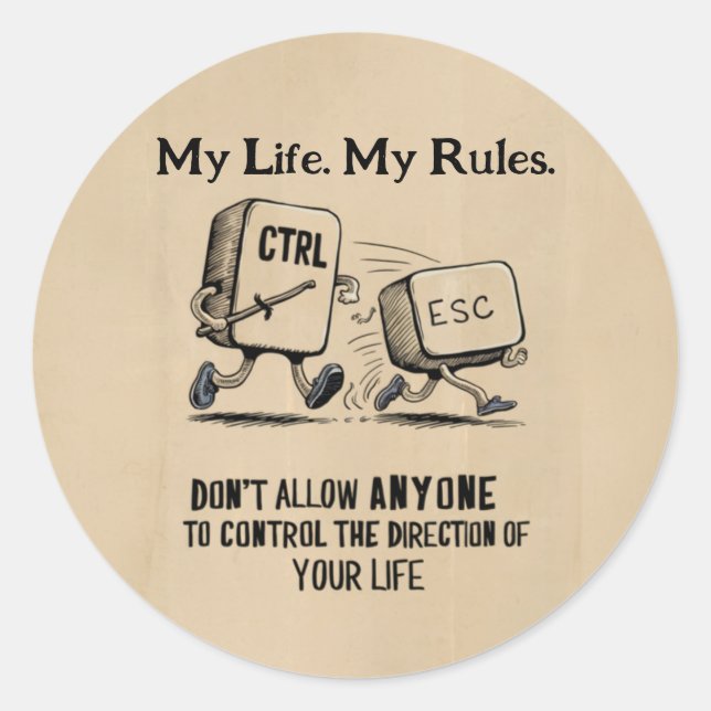 Personalized Motivational Funny Tech Sticker (Front)