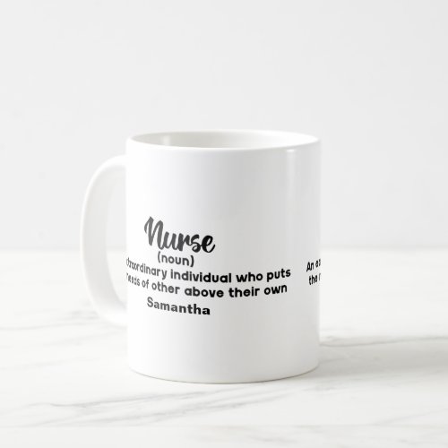 Personalized Motivational Nurse Definition    Coffee Mug