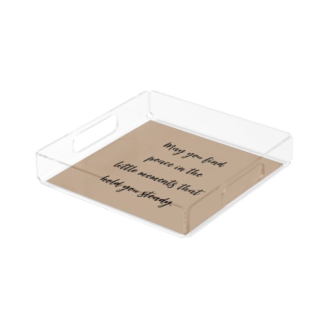 Personalized Motivational Olive Green Script  Acrylic Tray (Angled)