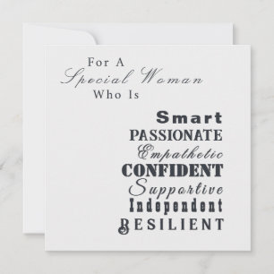 Personalized Motivational Qualities of Great Women Card