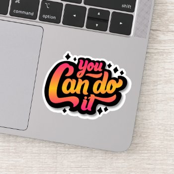 Personalized Motivational Quote Lettering Sticker by bestgiftideas at Zazzle