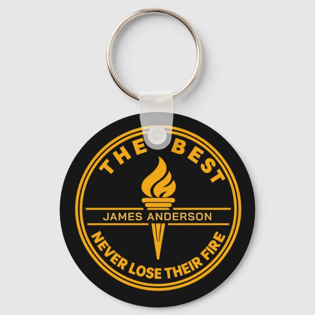 Personalized Motivational Round Custom Name Keychain (Front)