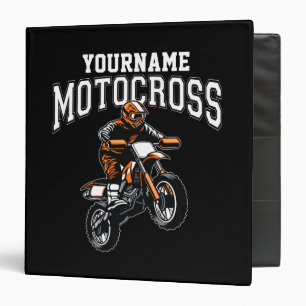 Personalized Motocross Dirt Bike Rider Racing  3 Ring Binder