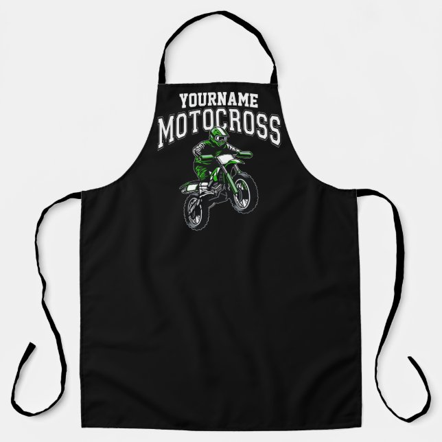 Personalized Motocross Dirt Bike Rider Racing  Apron (Front)