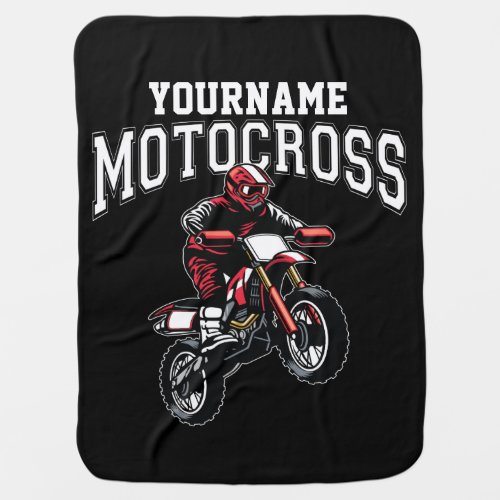 Personalized Motocross Dirt Bike Rider Racing  Baby Blanket