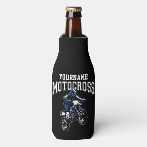 Personalized Motocross Dirt Bike Rider Racing Bottle Cooler
