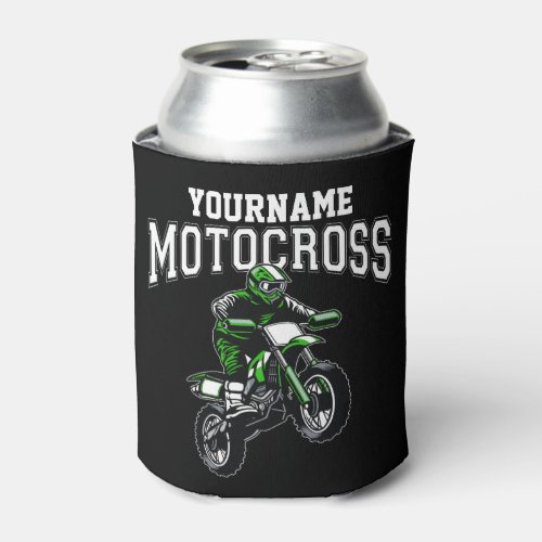 Personalized Motocross Dirt Bike Rider Racing Can Cooler