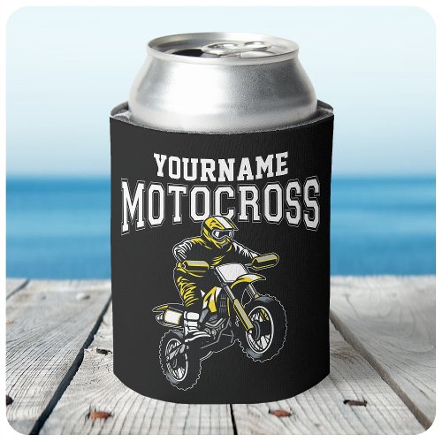 Personalized Motocross Dirt Bike Rider Racing  Can Cooler