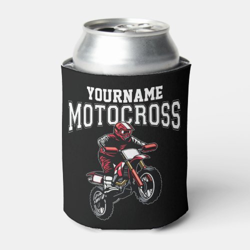 Personalized Motocross Dirt Bike Rider Racing  Can Cooler