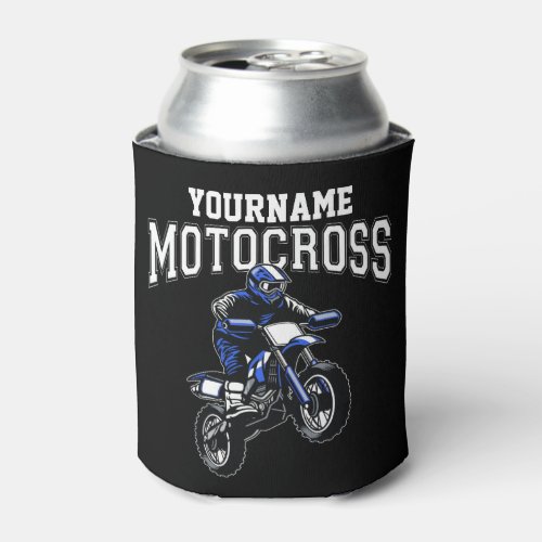 Personalized Motocross Dirt Bike Rider Racing   Can Cooler
