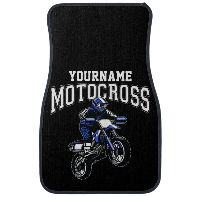 Personalized Motocross Dirt Bike Rider Racing  Car Floor Mat (Front)