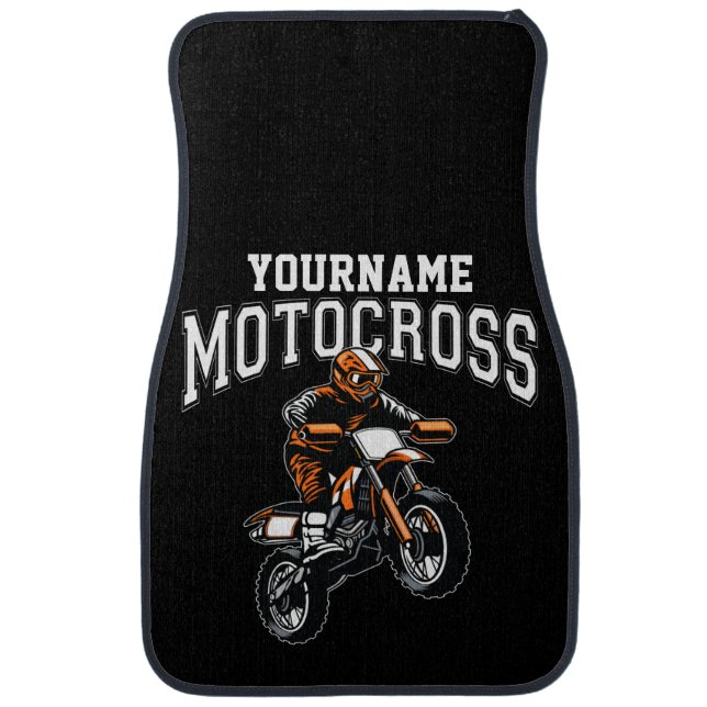 Personalized Motocross Dirt Bike Rider Racing Car Floor Mat (Front)