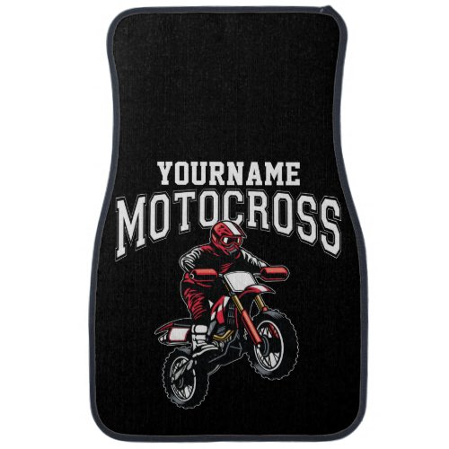 Personalized Motocross Dirt Bike Rider Racing  Car Floor Mat