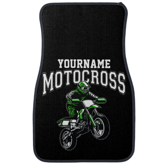 Personalized Motocross Dirt Bike Rider Racing  Car Floor Mat (Front)