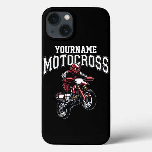 Personalized Motocross Dirt Bike Rider Racing  iPhone 13 Case