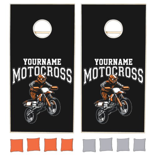 Personalized Motocross Dirt Bike Rider Racing  Cornhole Set
