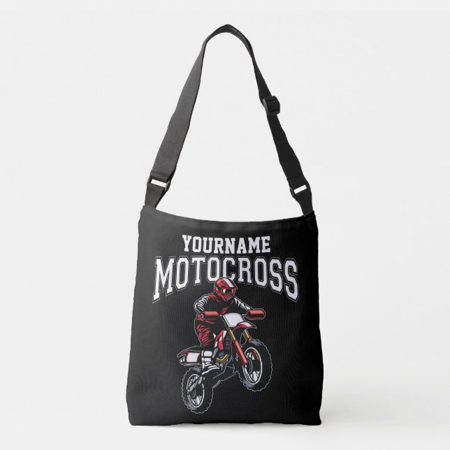 Personalized Motocross Dirt Bike Rider Racing  Crossbody Bag (Front)