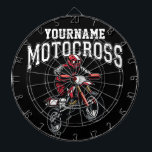 Personalized Motocross Dirt Bike Rider Racing  Dart Board<br><div class="desc">Custom NAME Dirt Bike Rider Motocross Racing Moto Racer Motorcycle Gifts - Choose Color and Customize with your Name or Custom Text!</div>