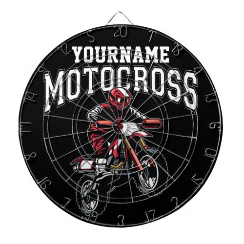 Personalized Motocross Dirt Bike Rider Racing  Dart Board