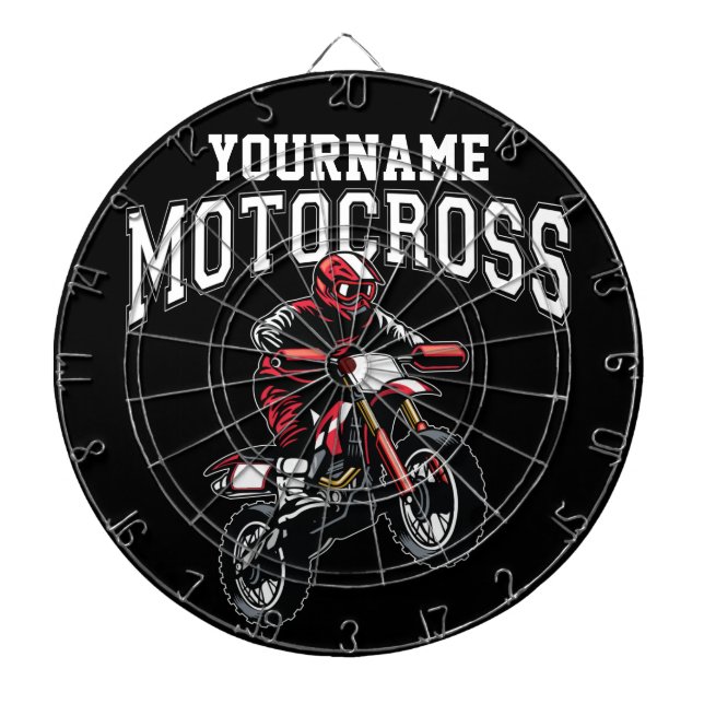 Personalized Motocross Dirt Bike Rider Racing  Dart Board (Front)