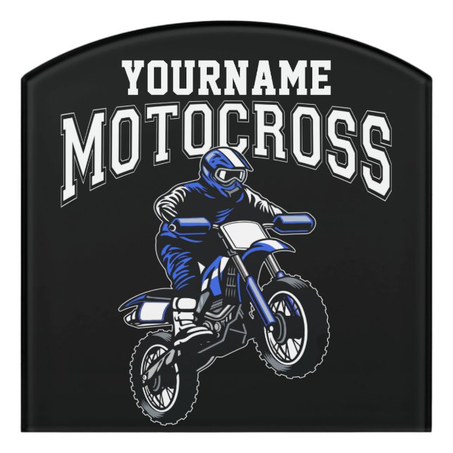 Personalized Motocross Dirt Bike Rider Racing  Door Sign (Contour Front)