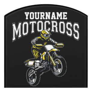 Personalized Motocross Dirt Bike Rider Racing Door Sign