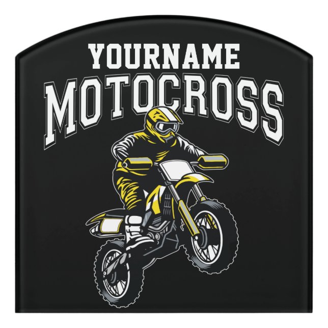 Personalized Motocross Dirt Bike Rider Racing  Door Sign (Contour Front)