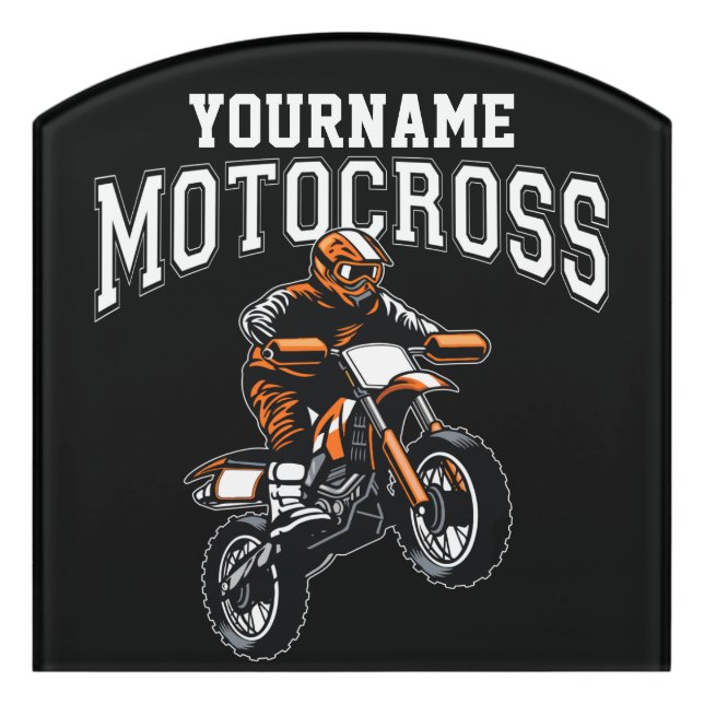 Personalized Motocross Dirt Bike Rider Racing  Door Sign (Contour Front)
