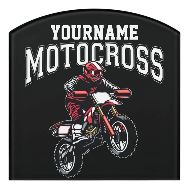 Personalized Motocross Dirt Bike Rider Racing  Door Sign (Contour Front)