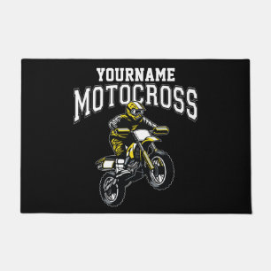 Personalized Motocross Dirt Bike Rider Racing Doormat
