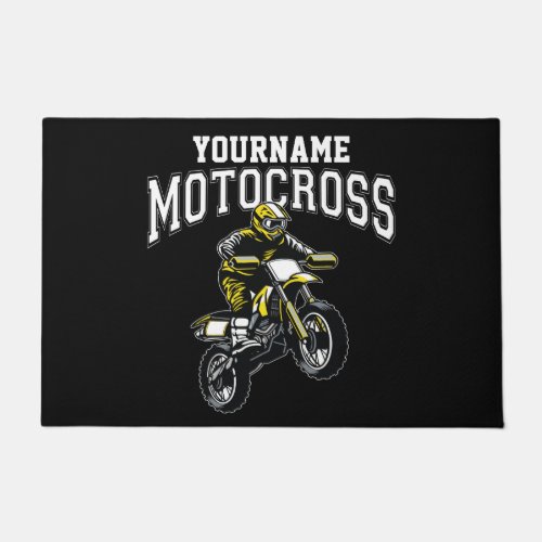 Personalized Motocross Dirt Bike Rider Racing  Doormat