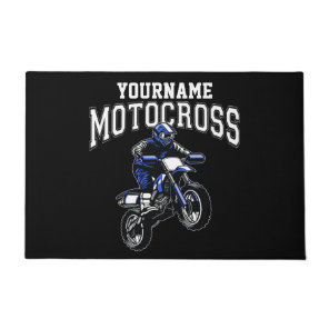 Personalized Motocross Dirt Bike Rider Racing Doormat