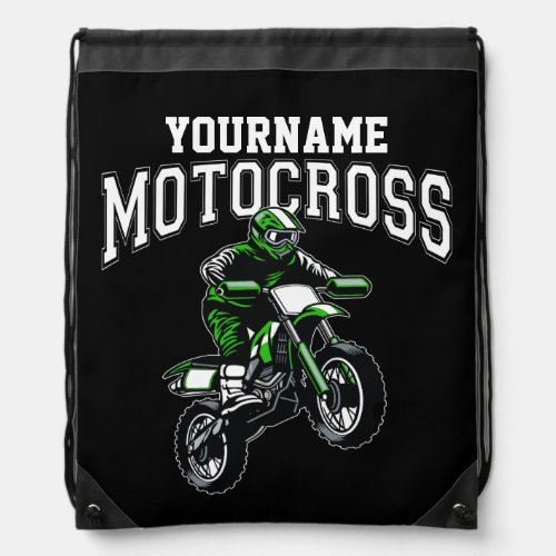 Personalized Motocross Dirt Bike Rider Racing   Drawstring Bag
