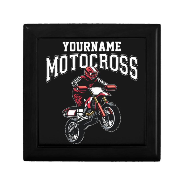 Personalized Motocross Dirt Bike Rider Racing Gift Box (Front)