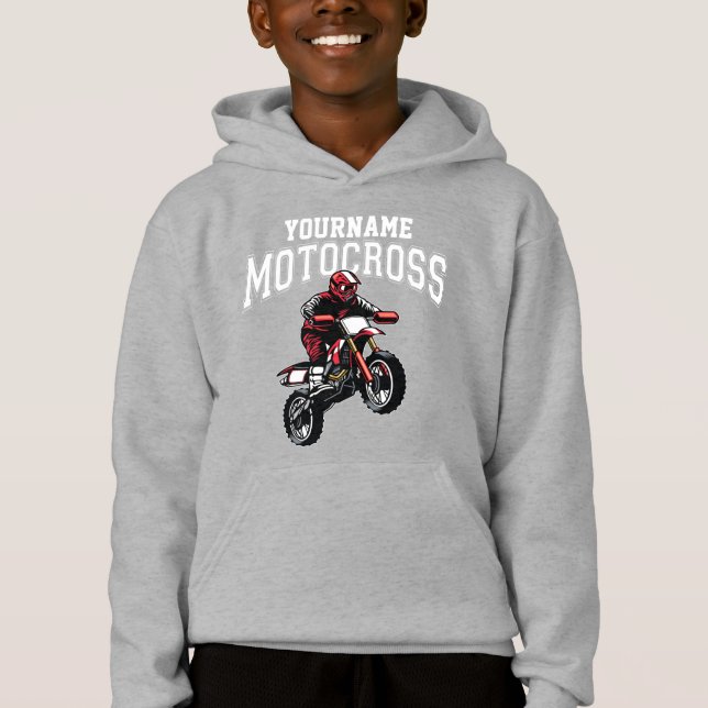 Personalized Motocross Dirt Bike Rider Racing  Hoodie (Front)