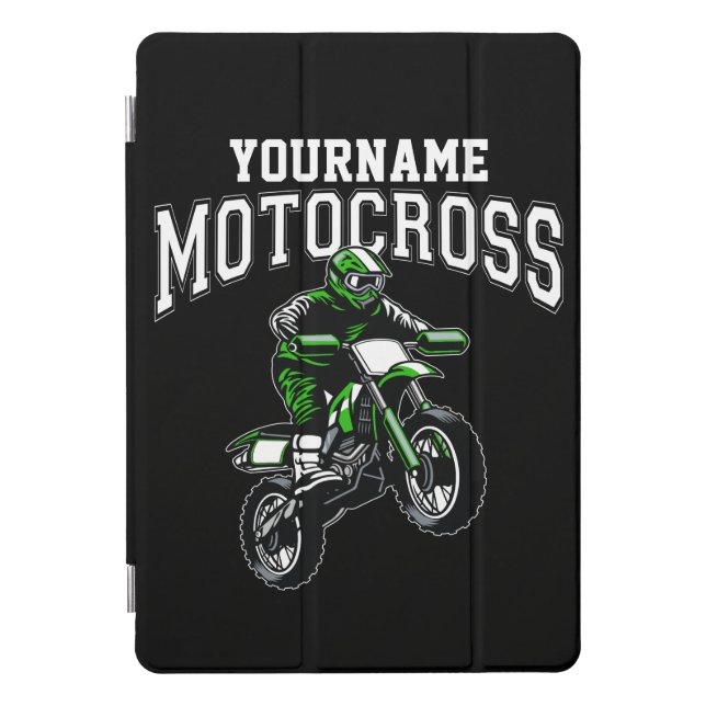 Personalized Motocross Dirt Bike Rider Racing iPad Pro Cover (Front)