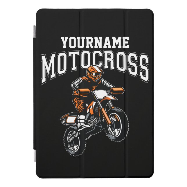 Personalized Motocross Dirt Bike Rider Racing  iPad Pro Cover (Front)