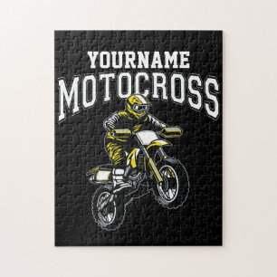 Personalized Motocross Dirt Bike Rider Racing  Jigsaw Puzzle