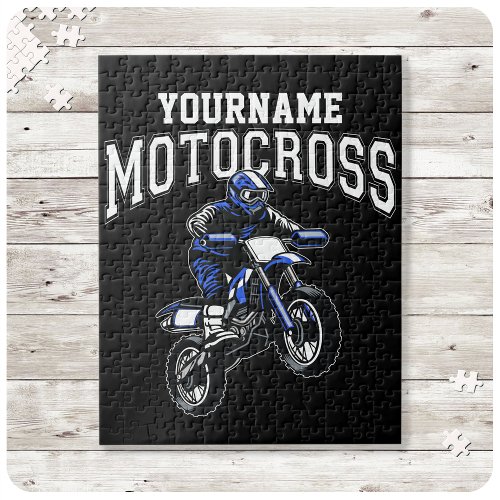 Personalized Motocross Dirt Bike Rider Racing   Jigsaw Puzzle
