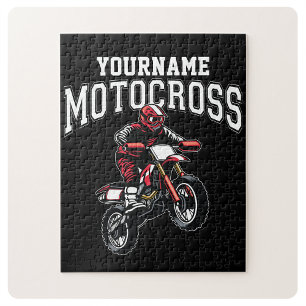 Personalized Motocross Dirt Bike Rider Racing Jigsaw Puzzle