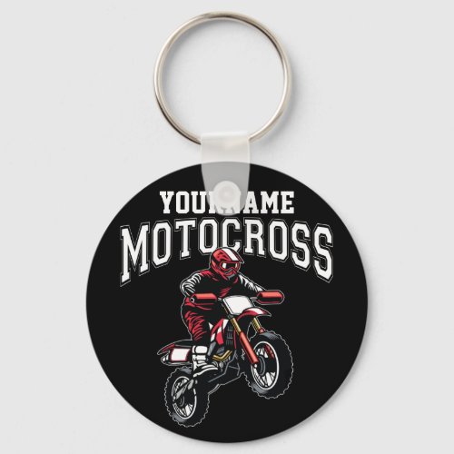 Personalized Motocross Dirt Bike Rider Racing  Keychain