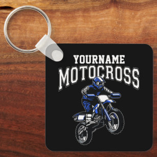 Personalized Motocross Dirt Bike Rider Racing   Keychain