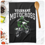 Personalized Motocross Dirt Bike Rider Racing Kitchen Towel<br><div class="desc">Custom NAME Dirt Bike Rider Motocross Racing Moto Racer Motorcycle Gifts - Choose Color and Customize with your Name or Custom Text!</div>